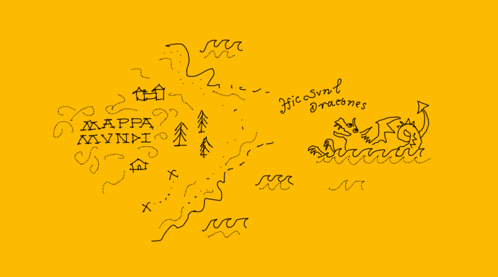 Here be dragons map